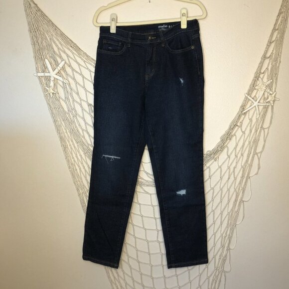 STUDIO by D & Co. Distressed Five Pocket Straight Leg Jeans 6 - Picture 10 of 10